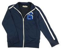 Tmavomodrá propínací mikina s číslem H&M