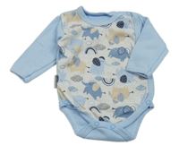 Světlemodro-šedé zavinovací body se slony 