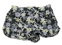 Černo-lila-žluté květované sportovní kraťasy Energetics