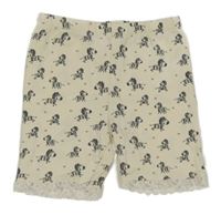 Béžové elastické kraťasy se zebrami a krajkou Topomini