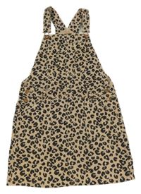 Béžovo-černé riflové laclové šaty s leopardím vzorem M&S