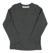 Tmavošedé žebrované triko H&M