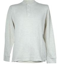 Pánské smetanové vzorované triko s knoflíčky Primark 