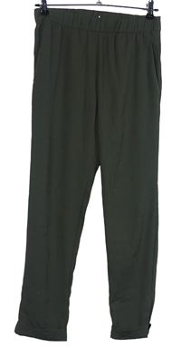 Dámské khaki volné kalhoty H&M