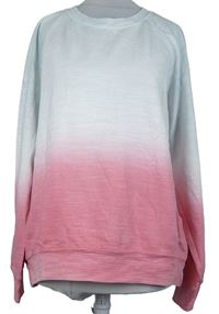 Dámská šedo-bílo-růžová ombré mikina M&S