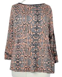 Dámské černo-růžové vzorované triko M&S