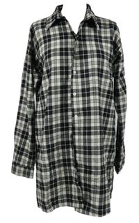 Dámské černé kostkované košilové šaty PrettyLittle Thing