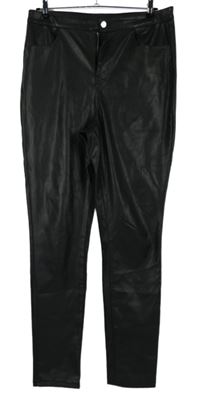 Dámské černé koženkové kalhoty PrettyLittle Thing