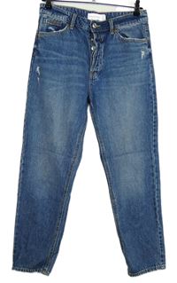 Dámské modré mom rifle s prošoupáním Stradivarius 