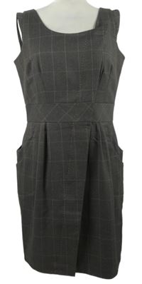 Dámské šedé kostkované pouzdrové šaty Next 