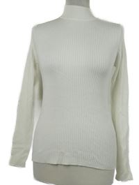 Dámský bílý žebrovaný svetr se stojáčkem Primark 