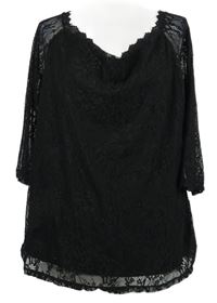 Dámská černá krajková halenka s lodičkovým výstřihem H&M