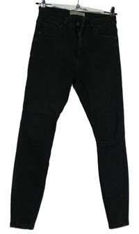 Dámské černé skinny rifle s prošoupáním Denim 