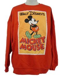Dámská červená oversized mikina s Mickeym Disney 