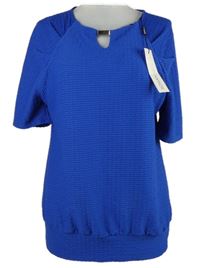 Nové - Dámská safírová vzorovaná balonová halenka Roman 