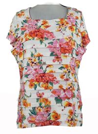 Nové - Dámská bílo-barevná květovaná plisovaná halenka Millers 