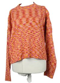 Dámský červeno-oranžový vzorovaný svetr Pep&Co