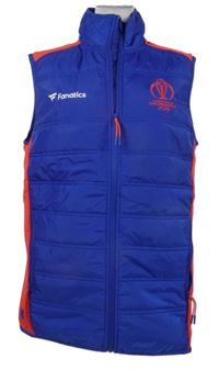 Pánská modro-červená šusťáková zateplená sportovní vesta Fanatics 