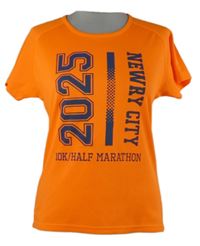 Dámské neonově oranžové sportovní tričko s nápisy 