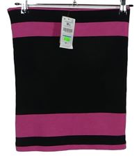 Dámská černo-růžová pruhovaná sukně Bershka 
