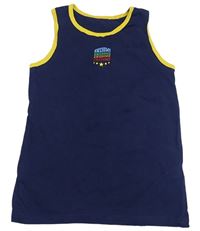 Tmavomodro-žluté tílko s nápisem Primark