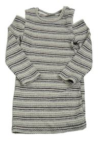 Barevné pruhované žebrované úpletové šaty Matalan