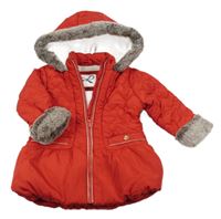 Červená šusťáková zimní bunda s kapucí St. Bernard