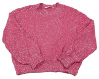 Malinový třpytivý svetr M&S