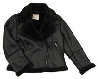 Černá semišová zatepelná bunda Primark