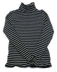 Černo bílý pruhovaný žebrovaný rolák Zara