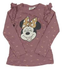 Fialové žebrované triko s Minnie Disney