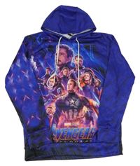 Fialovo-barevná mikina s Avengers a kapucí 