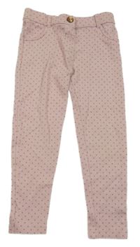 Růžové tregíny s puntíky Tu