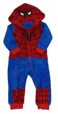 Modro-červená chlupatá kombinéza s kapucí - Spiderman Marvel