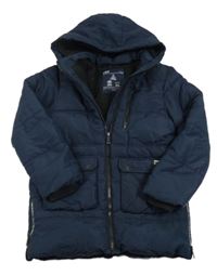 Tmavomodrá šusťáková zimní bunda s kapucí M&S