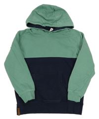 Olivovo-tmavomodrá mikina s kapsou a kapucí YIGGA