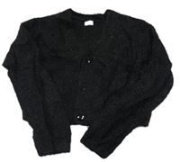 Černý třpytivý propínací crop svetr F&F