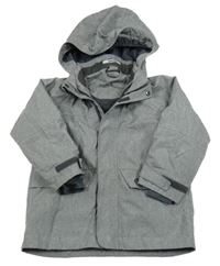 Šedá melírovaná šusťáková jarní bunda s kapucí H&M