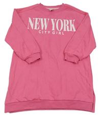 Růžové teplákové šaty s nápisem Yigga