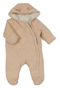 Lososová prošívaná zateplená kombinéza s kapucí George