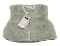 Nové - Šedá kožešinová podšitá vesta Primark