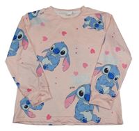 Světlerůžové pyžamové triko se Stitchem 