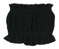 Černý strukturovaný crop top H&M