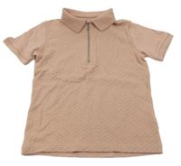 Starorůžové vzorované polo tričko Next