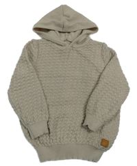 Béžový vzorovaný svetr s kapucí  Shein