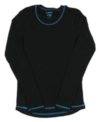 Černé spodní triko s modrým prošitím Tchibo