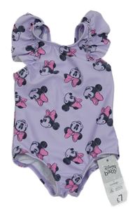 Nové - fialové jednodílné plavky s Minnie a volánky George