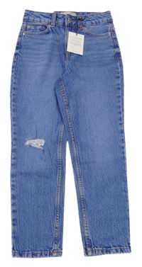 Nové - Modré slim fit rifle s prošoupáním New Look