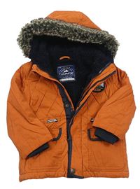 Oranžová šusťáková zimní bunda s kapucí George