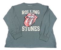 Šedé triko Rolling Stones z překlápěcích flitrů Next